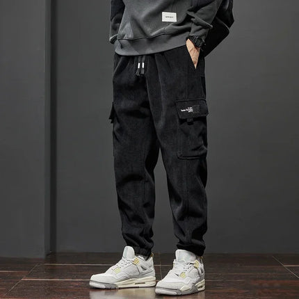Men’s Elastic Waist Straight-Leg Casual Trousers