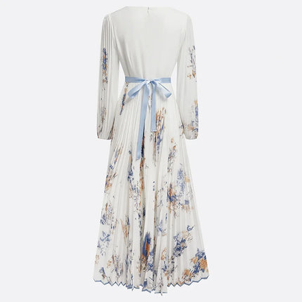 Bohemian Summer Beach Dress – Sleeveless Floral Print V-Neck Flowy Maxi Dress for Women