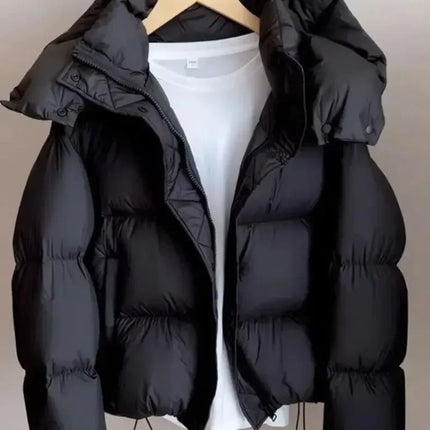 Warm Cotton Hooded Short Jacket for Women