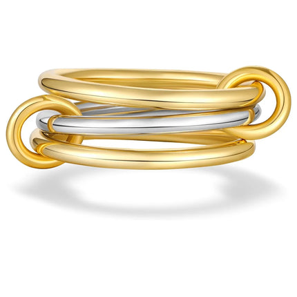 Two-Tone Hypoallergenic Copper Stackable Ring Set