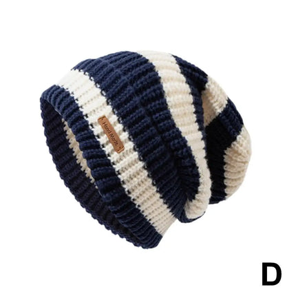 Two-Tone Fur-Lined Knit Beanie