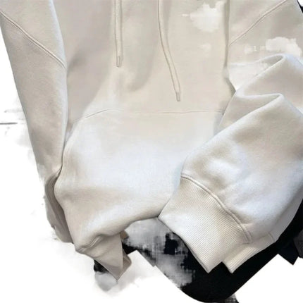 Plus-Size Fleece-Lined Oversized Hoodie – Korean Lazy-Style Warm Pullover