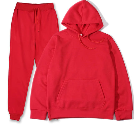 Men’s Solid Color Hoodie & Jogger Tracksuit Set
