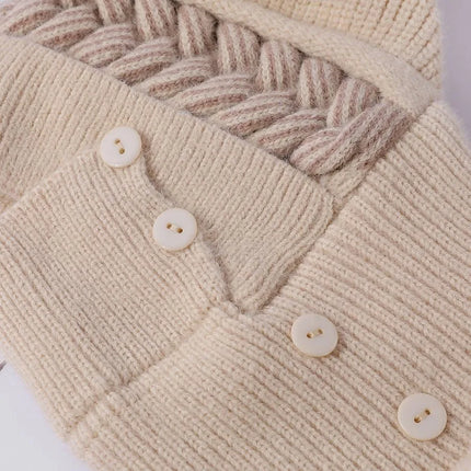 Plush Fur-Lined Pompom Hat