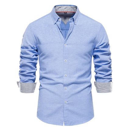 AIOPESON Men’s Cotton Oxford Shirt