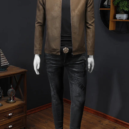 Genuine Leather Motorcycle Jacket For Men
