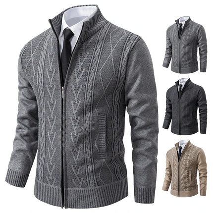 Men’s Cashmere Blend Padded Knitted Sweater Coat