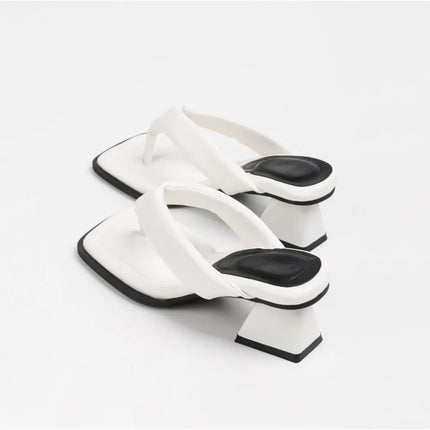 Square-Toe High Heel Sandals
