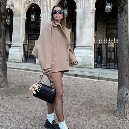 Oversized Faux Wool Winter Coat