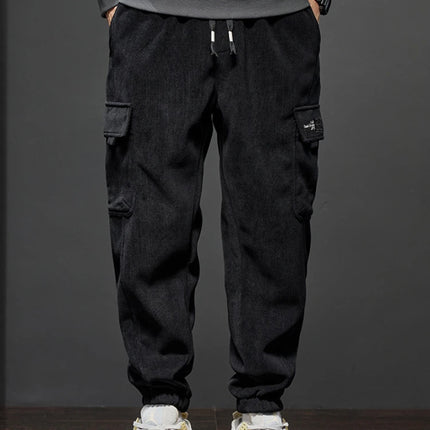 Men’s Elastic Waist Straight-Leg Casual Trousers
