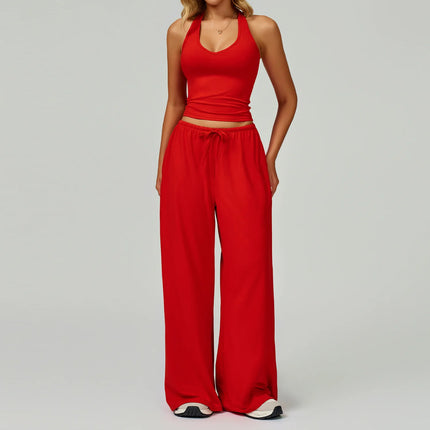 Women’s Hollow-Back Tank & High-Waist Drawstring Pants