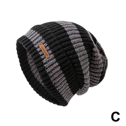 Two-Tone Fur-Lined Knit Beanie