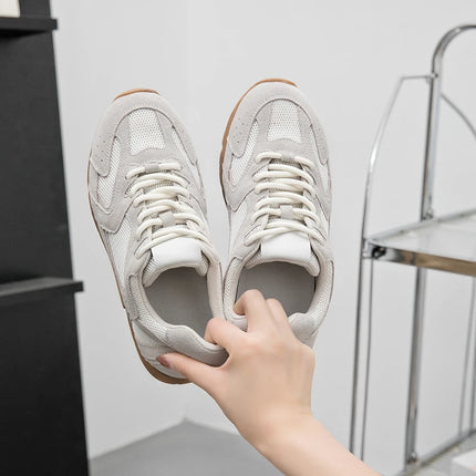 Women’s Genuine Leather Retro German Trainers Shoes