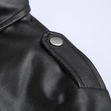 Men’s Slim-Fit PU Leather Motorcycle Jacket