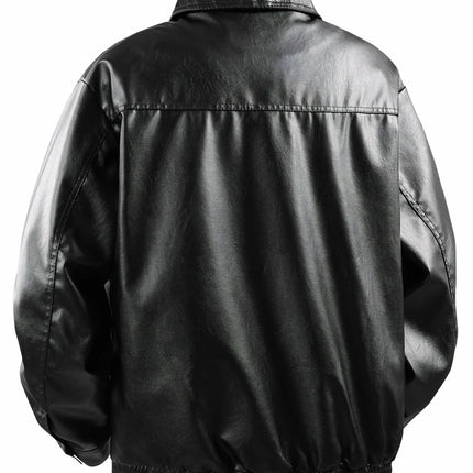 Men’s Lapel Leather Jacket