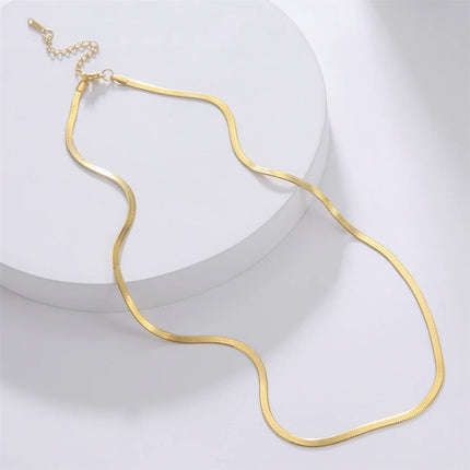 Gold Colour Stainless Steel Snake Chain Necklace