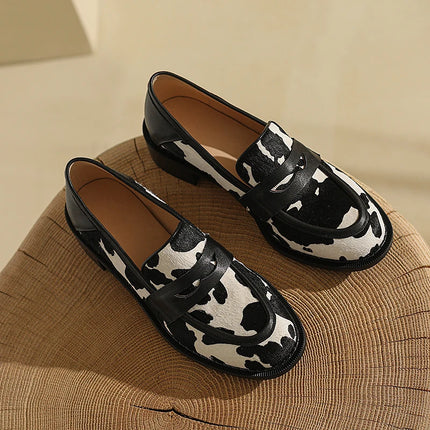 Slip-On Moccasins with Block Heel