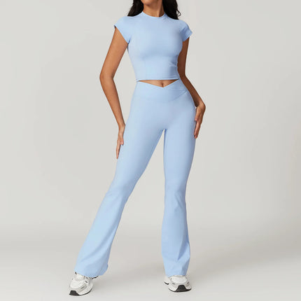 Seamless 2-Piece Yoga Set – Crop Top & High-Waist Leggings