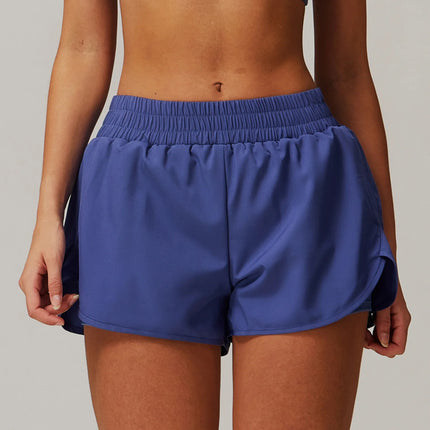 Women's Dual-Layer High-Waist Pocket Yoga Shorts