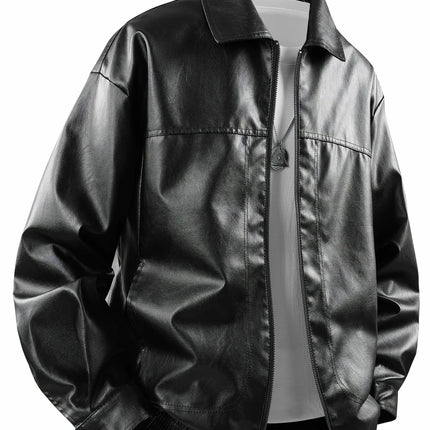 Men’s Lapel Leather Jacket
