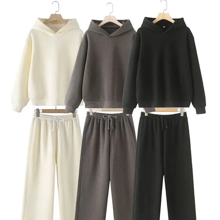 Women’s Casual Hooded Pullover & Straight Pants Set — Cozy, Chic & Versatile