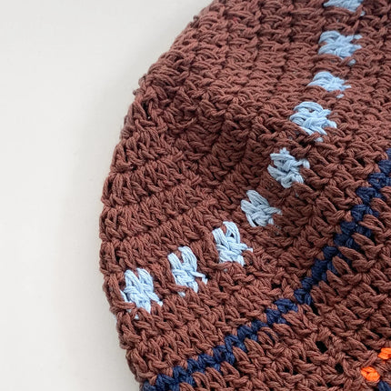 Women's Contrast Striped Knitted Fisherman Bucket Hat