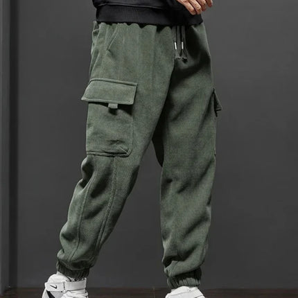 Men’s Elastic Waist Straight-Leg Casual Trousers