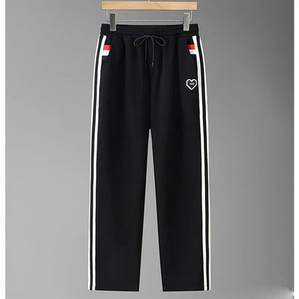 Men’s Plus-Size Stand-Up Collar Sweatshirt & Straight-Leg Sports Pants Tracksuit
