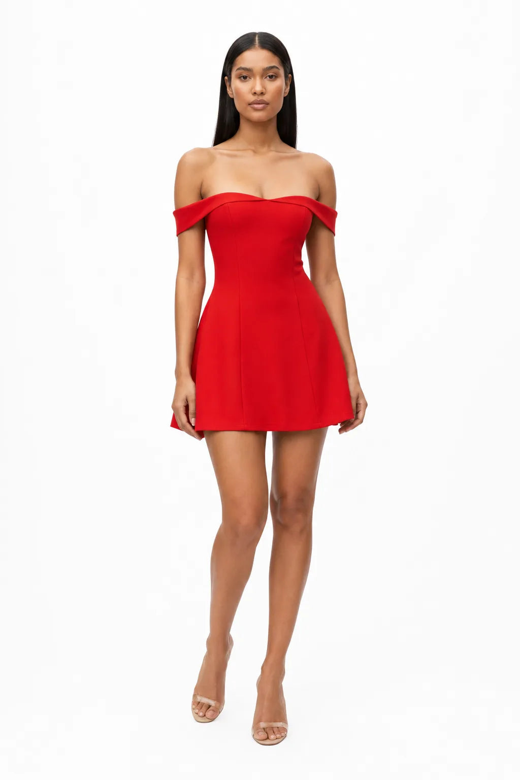 red off the shoulder skater dress Women's Kenna Off-the-Shoulder Midi – Bodycon Cocktail Sheath Dr – HighTouch Designed in a fuchsia Size:11-11,5 US / 42 shimmering pink dress How to Wear Black