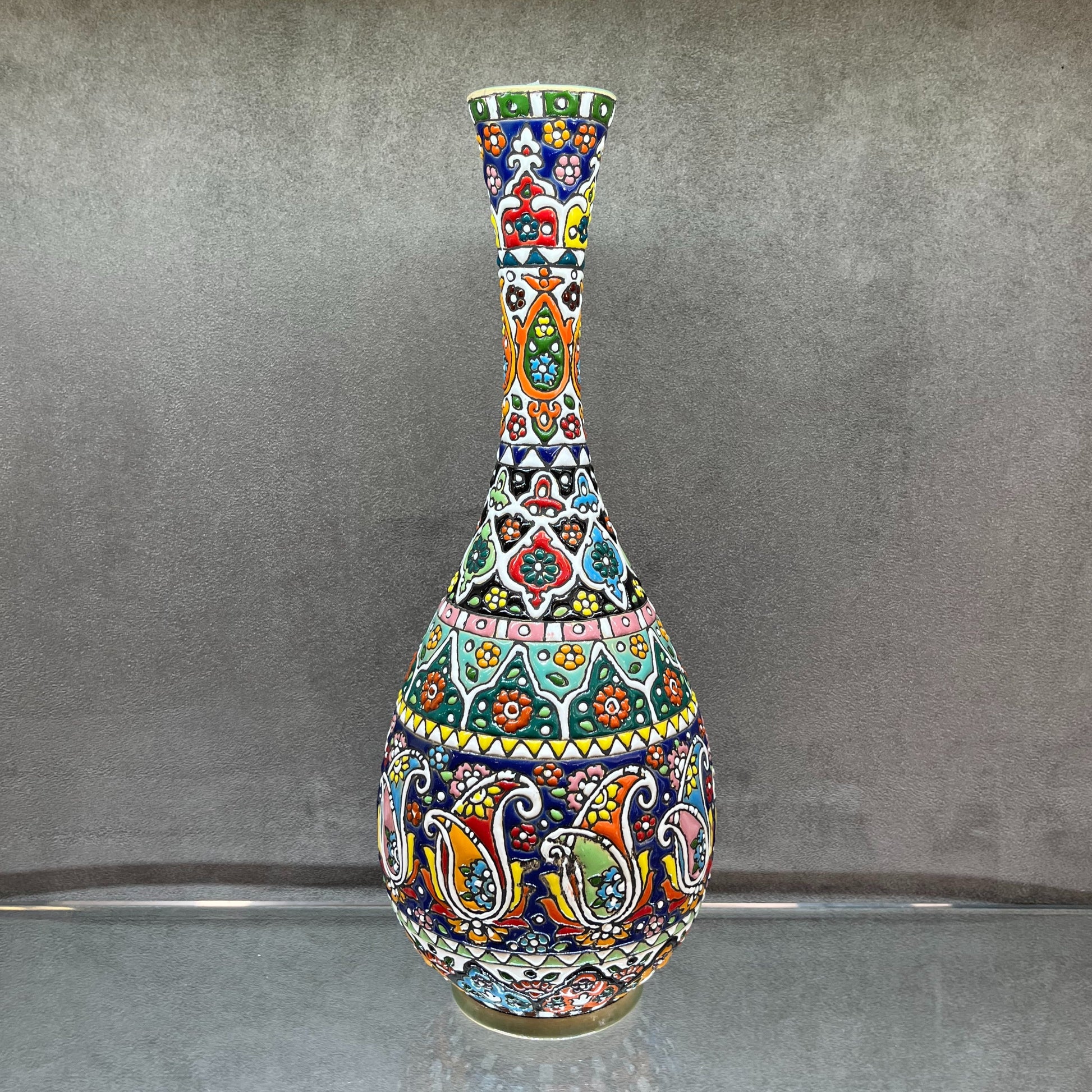 Minakari Bottle Neck Vase - HighTouch 