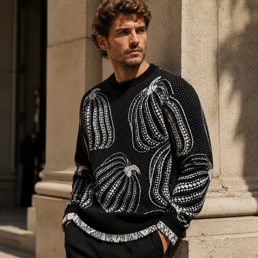 Hollis Pumpkin Knit Sweater - Cozy Oversized Autumn Jumper