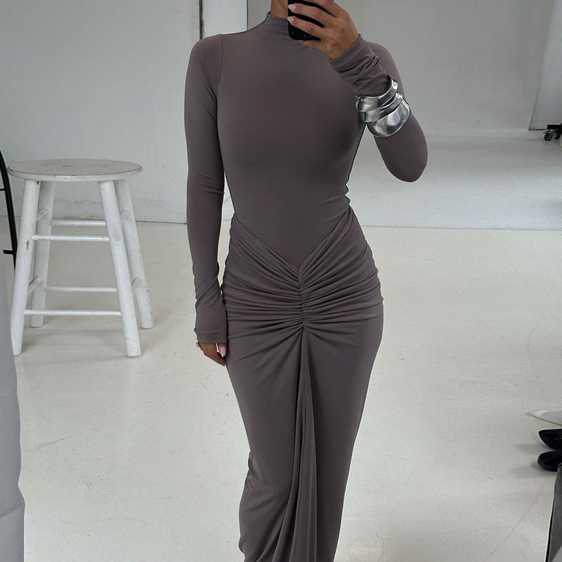 Pleated Waist Dress UK-HighTouch