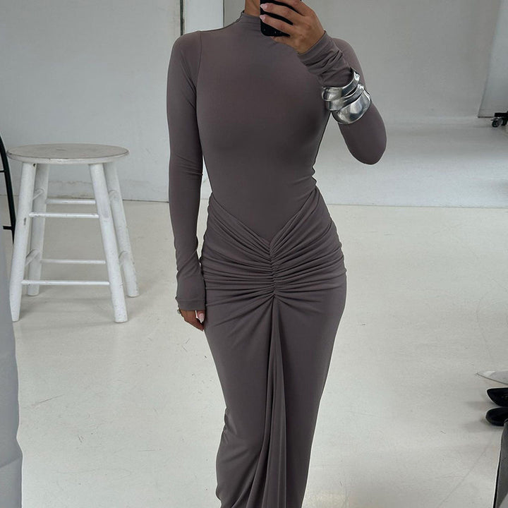 Pleated Waist Dress UK-HighTouch