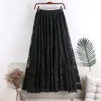 Women's Embroidered Lace Umbrella Long Skirt-HighTouch
