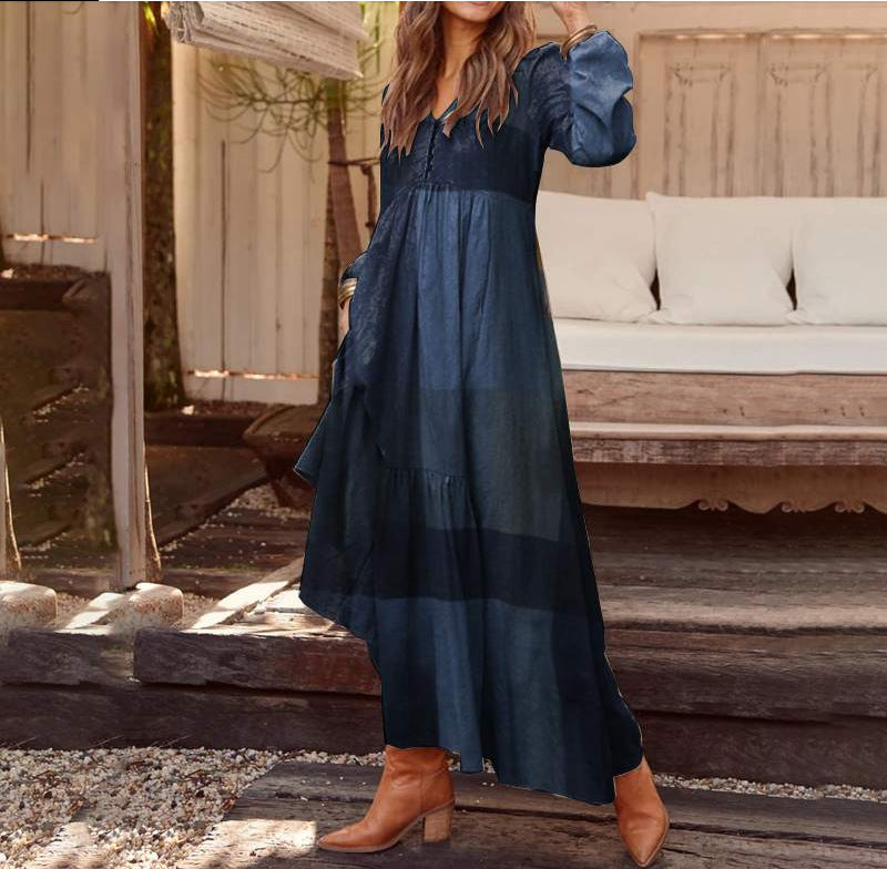 Cotton Linen Dress – Breathable Solid Color Collection-HighTouch