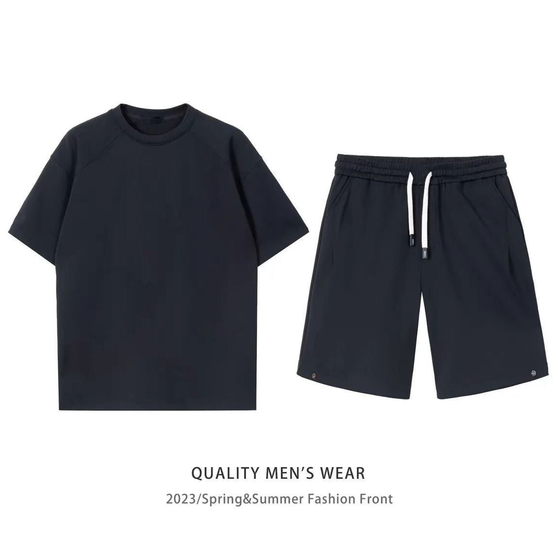 Summer Short Sleeve Cotton Casual Wear T-Shirt & Shorts Set-HighTouch
