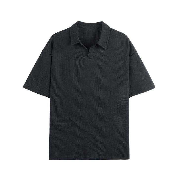Fashion Simple Polo Shirt Loose Comfortable Men's T-shirt-HighTouch