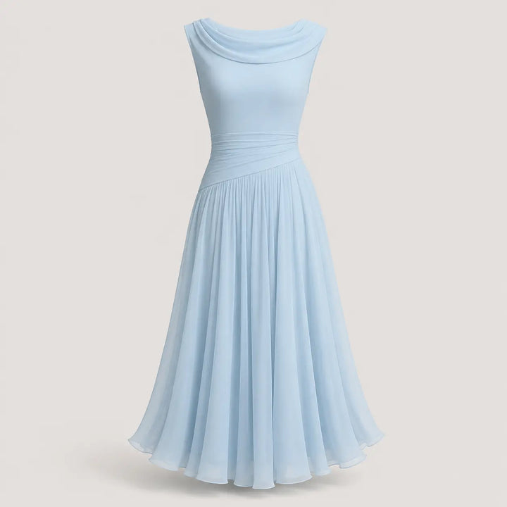Higtouch | Draped Midi Dress For Summer Wedding Guest