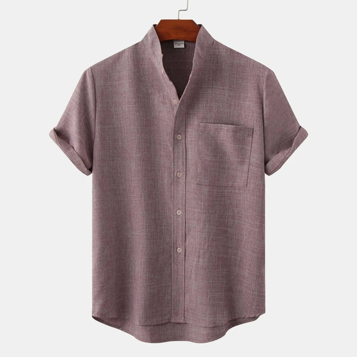 Men's Cotton-Linen Short Sleeve Shirt