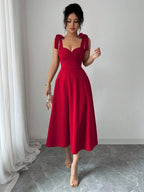 Women's Sleeveless Maxi Dress – Mid-Rise Solid Color Collection-HighTouch