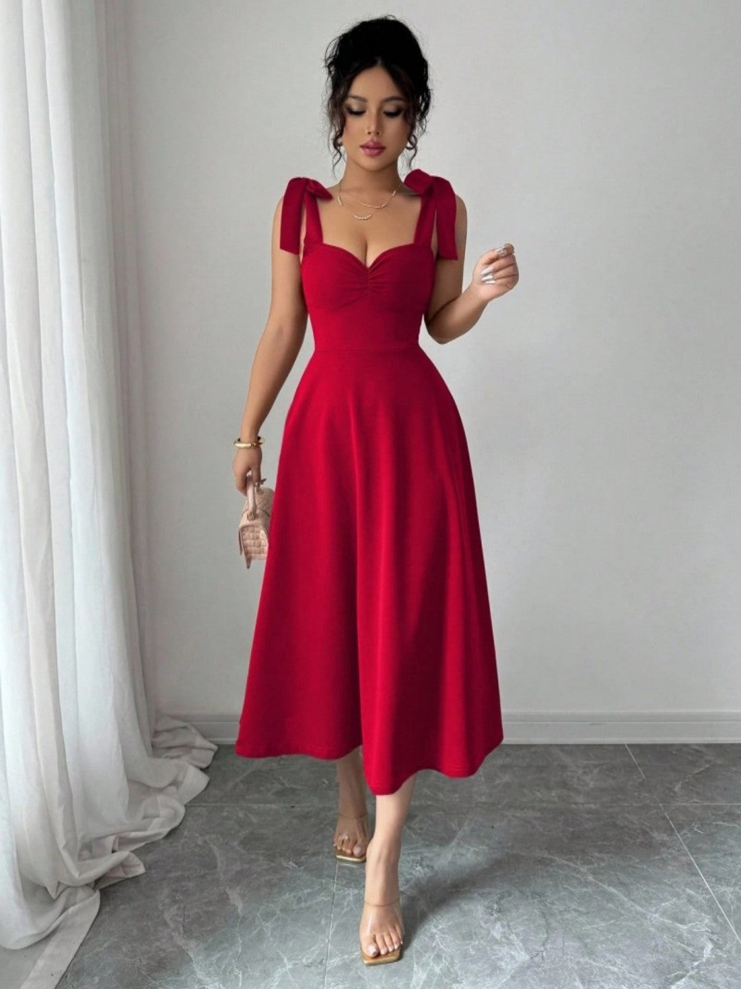 Women's Sleeveless Maxi Dress – Mid-Rise Solid Color Collection-HighTouch