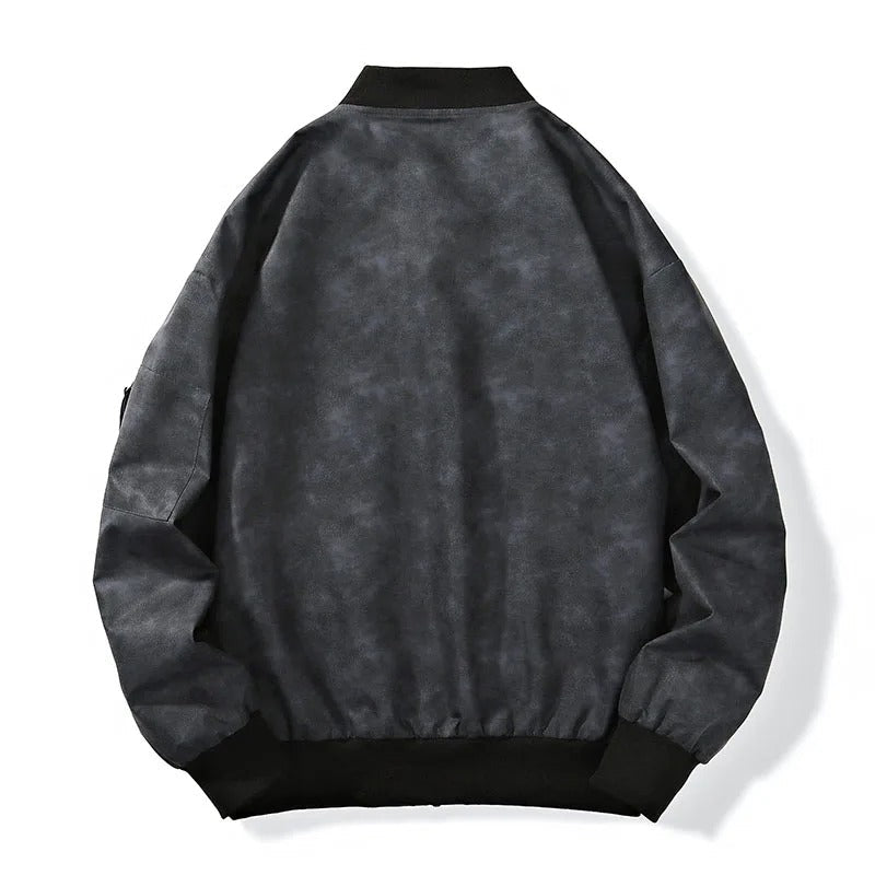 Men's Stonewash Denim Bomber Jacket