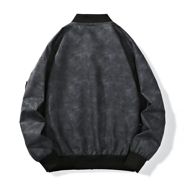 Men's Stonewash Denim Bomber Jacket