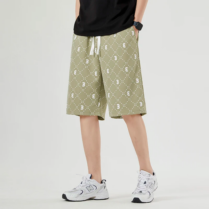 Men's Summer Shorts with Elastic Waist & Pockets