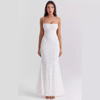 Women's Solid Color Sleeveless Sling Square Collar Backless Dress-HighTouch