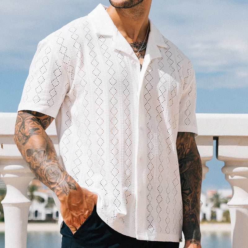 Hollow Shirt Men's Casual Top-HighTouch