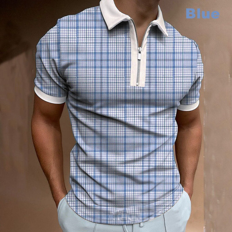 Men's Stand-Up Collar Raglan Sleeve T-Shirt-HighTouch