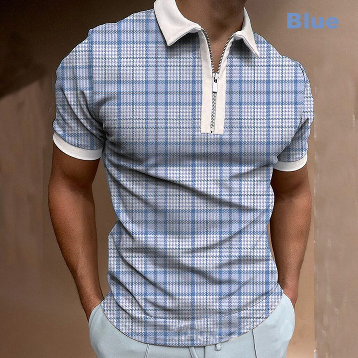 Men's Stand-Up Collar Raglan Sleeve T-Shirt-HighTouch