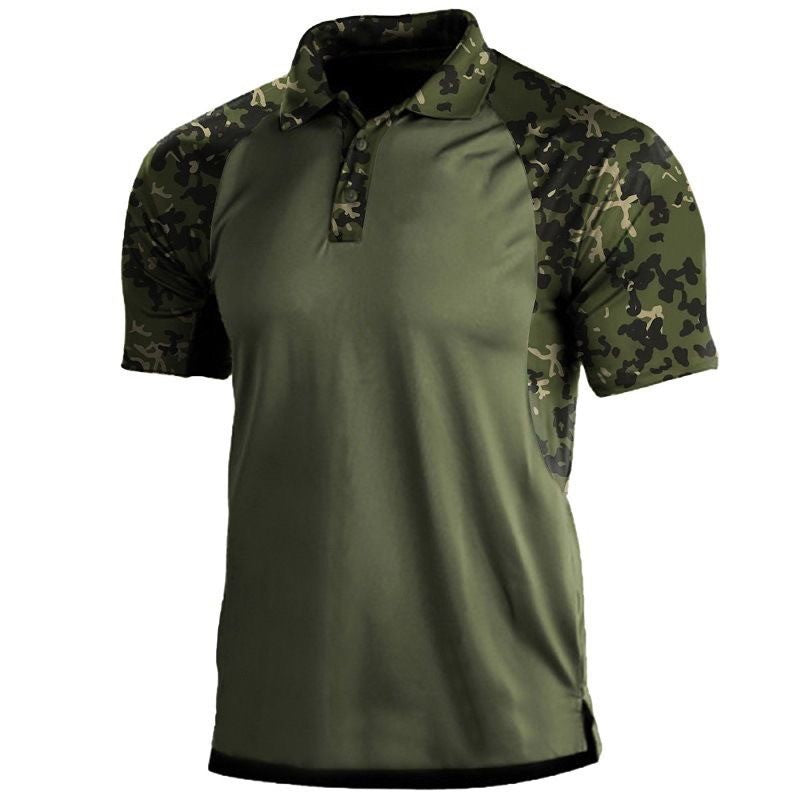 Polo Shirt Lapel Zipper Short-sleeved T-shirt Men-HighTouch