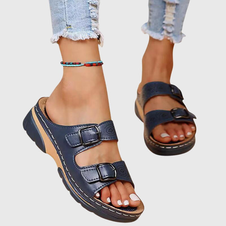 Women's Diora Orthopedic Leather Sandals – Comfort Arch-Support Walking Sandals